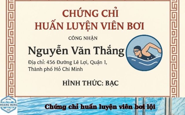Chứng chỉ huấn luyện viên bơi lội